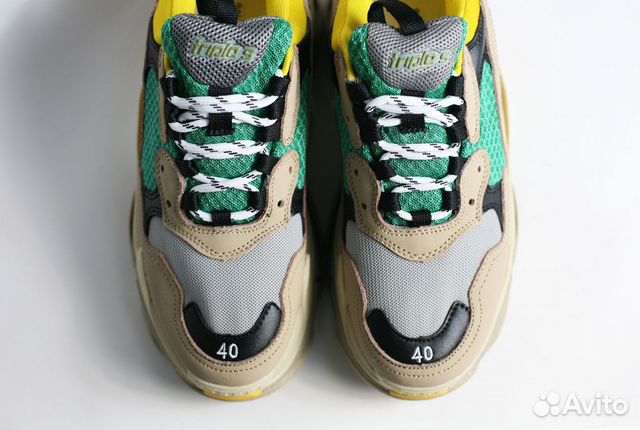 Balenciaga Triple S бежевые зеленые желтые Balenciaga Triple S бежевые зеленые желтые