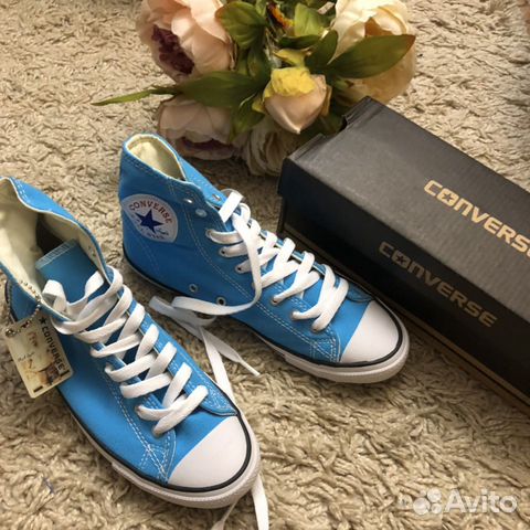 Кеды новые высокие голубые 39 размер converse Кеды новые высокие голубые 39 размер converse