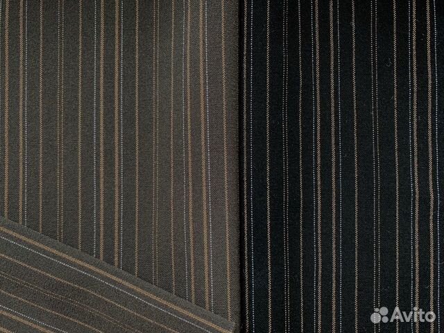 Ткань Костюмная Тонкая Полоска на Черном Италия Ткань Костюмная Тонкая Полоска на Черном Италия