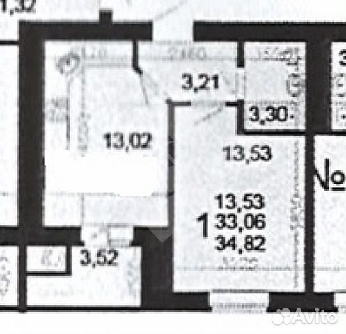 1-к квартира, 34.8 м², 13/15 эт.