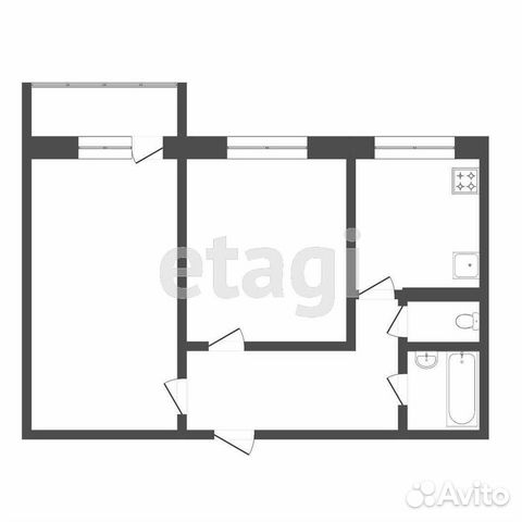 2-к квартира, 45.3 м², 2/8 эт.