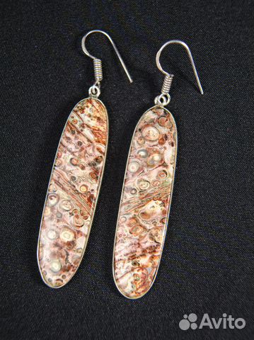 Серьги с леопардовой яшмой