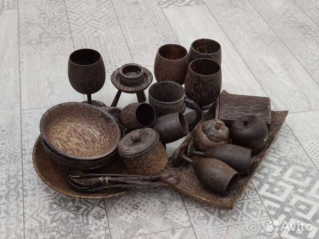 Посуда из кокоса, шкатулка из кокоса