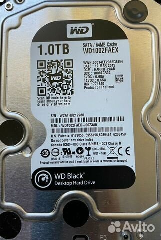 Жесткий Диск Western Digital WD1002faex