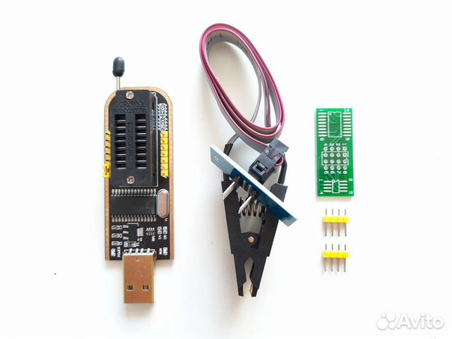 Программатор CH341A с прищепкой новый