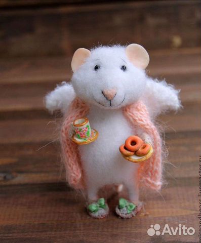 Мышонок ангел домашнего уюта, авторская кукла