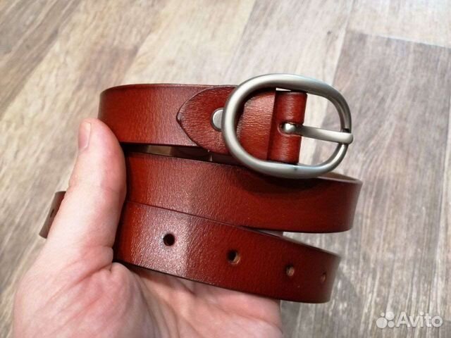 Ремень женский кожаный узкий