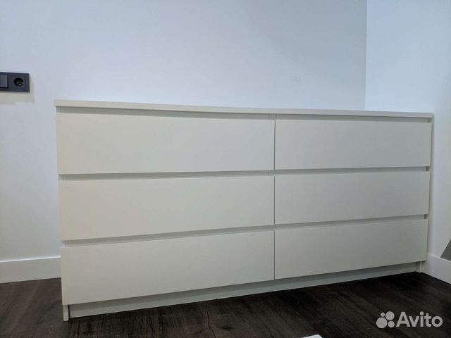 Комод IKEA мальм 6 ящиков белый