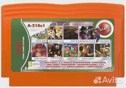 Картридж для игры денди 218в1 chip&dale 1.2.3+tank