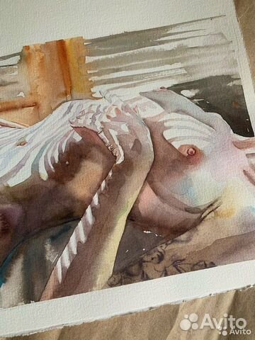 Картина ню акварель
