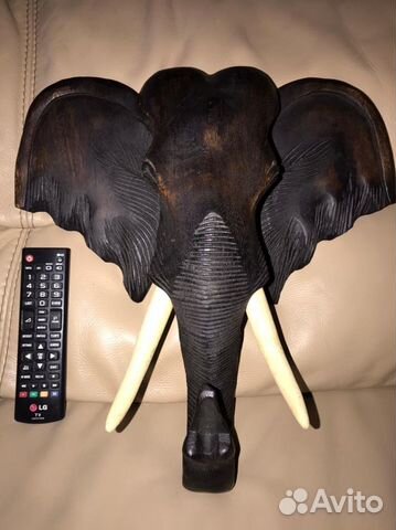 Голова слона из дерева ручная работа