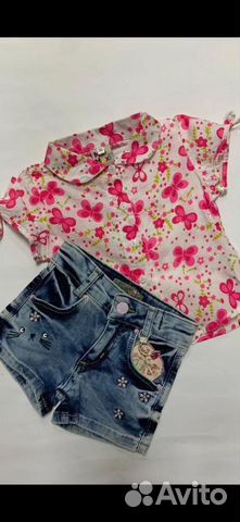 Костюм девочка. Шорты с рубашкой