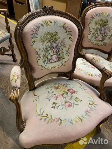 Кресло 3 штуки в стиле Людовика XV