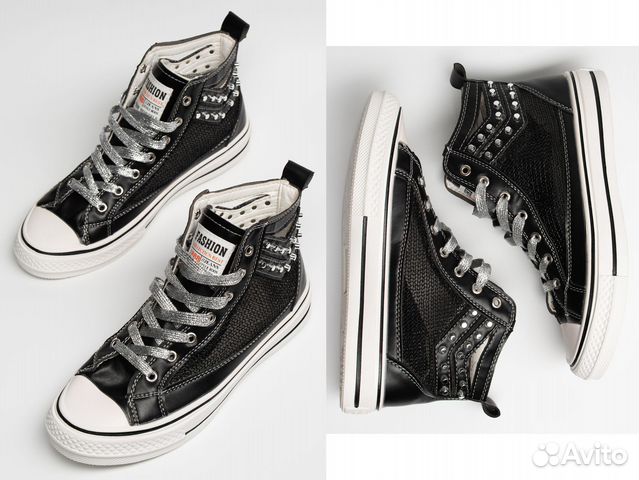 Новые женские кеды с заклёпками