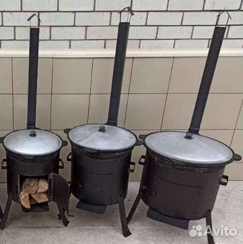 Печь для кaзанa с тpyбой 16л