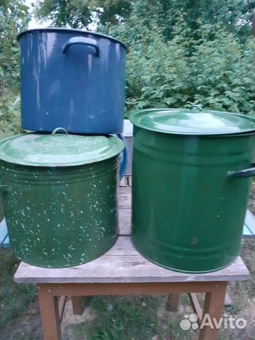 Набор эмалированных кастрюль СССР