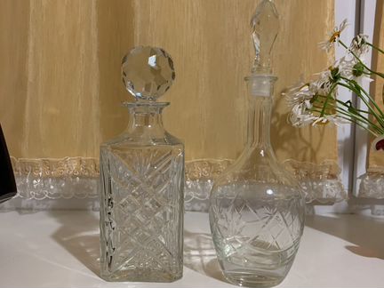 Штоф и графин хрустальные «Красный май»