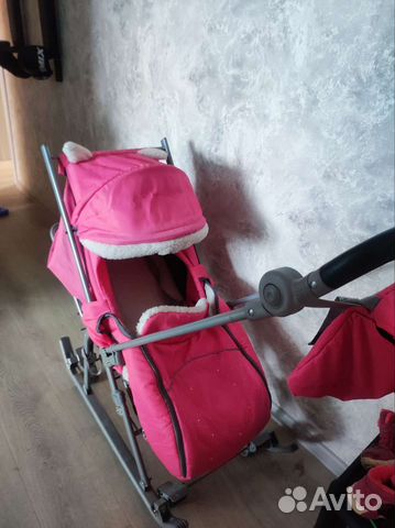 Детские санки коляска с колесами