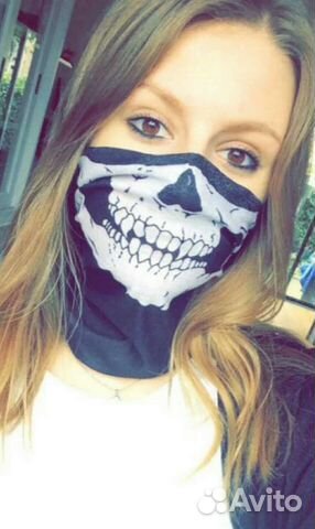 Снуд маска с Черепом бафф шарф шапка бандана и.т.д