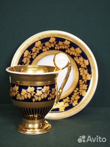Антикварная фарфоровая кофейная пара. Европа