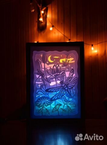 Светильник настольный картина лайтбокс