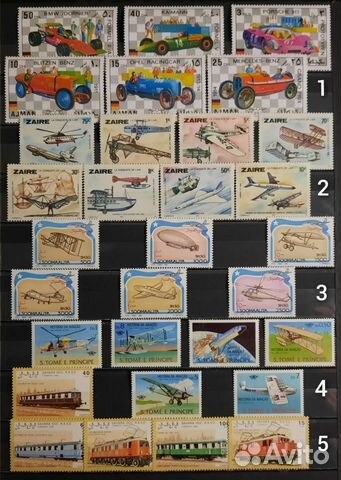 Коллекция марок Транспорт 60-90х 4 (чистые )