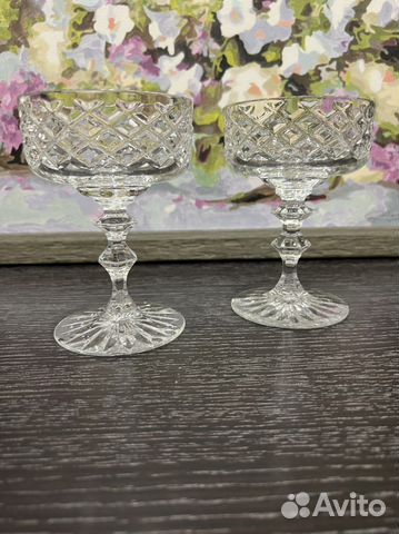 Фужер под шампанское,креманка хрустальная СССР