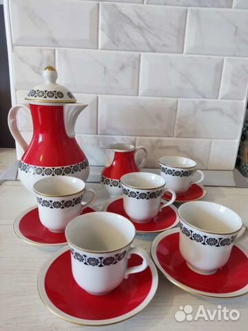 Кофейный сервиз фарфоровый, гдр, 1960-70 годов