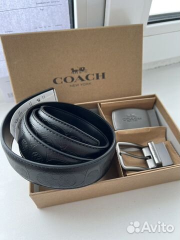 Ремень мужской Coach натуральная кожа