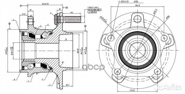 Ступица задняя в сборе LR mazda CX-7 GIM03030