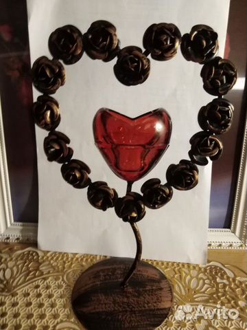 Кованый подсвечник Сердечко