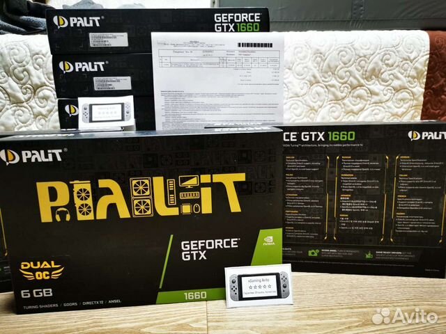 Видеокарта Palit GTX 1660 Dual OC 6gb. Чек