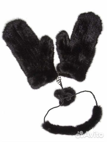 Варежки норковые новые