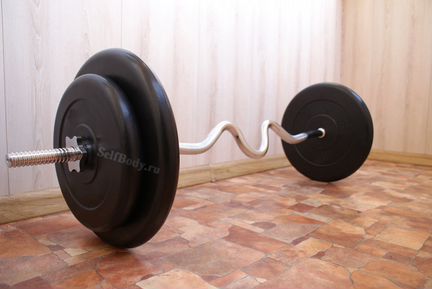 Штанга с Ez - грифом (2x15/ 2x10 кг) весом 56 кг