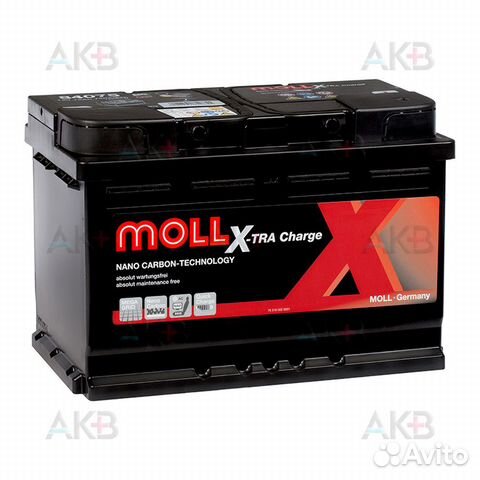 Аккумулятор автомобильный Moll X-TRA charge 75 Ач