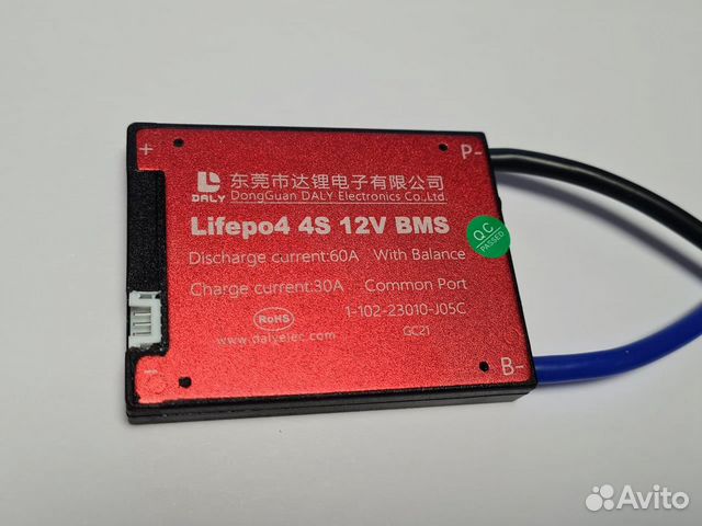 Плата контроля BMS lifepo4 4S 12V 60A DaLy