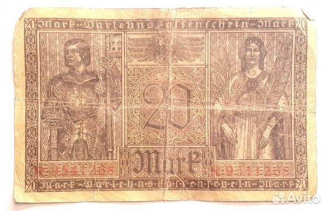 Банкнота 20 марок 1918 г. Германия