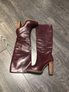 Сапоги женские бордовые Zara 36