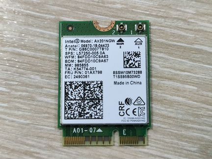 Wi-Fi Bluetooth адаптер intel AX201NGW