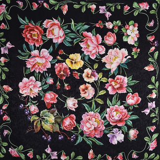 Платок павлопосадский шелковый