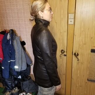 Куртка кожаная рр 46, подкладке тёплый отстегивает