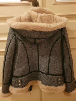 Новое полупальто зимнее твид драп