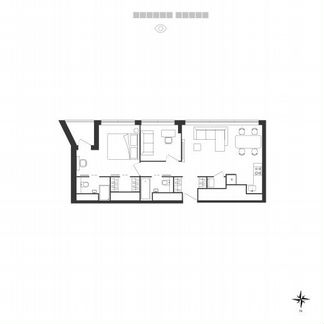 2-к апартаменты, 56.8 м², 21/26 эт.