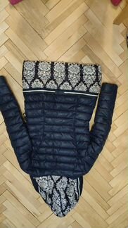 Пуховик темно синий 158