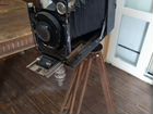 Старинный фотоаппарат Фотокор на деревянной треног