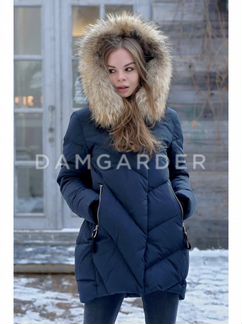 Пуховик женский новый с лентами на карманах