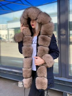 Парка с натуральным мехом