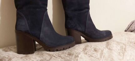 Сапоги женские новые синие замшевые (40)