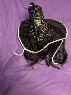 Шляпа карнавальная ведьминский колпак с искуственн