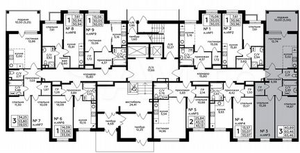 3-к квартира, 65.5 м², 1/17 эт.